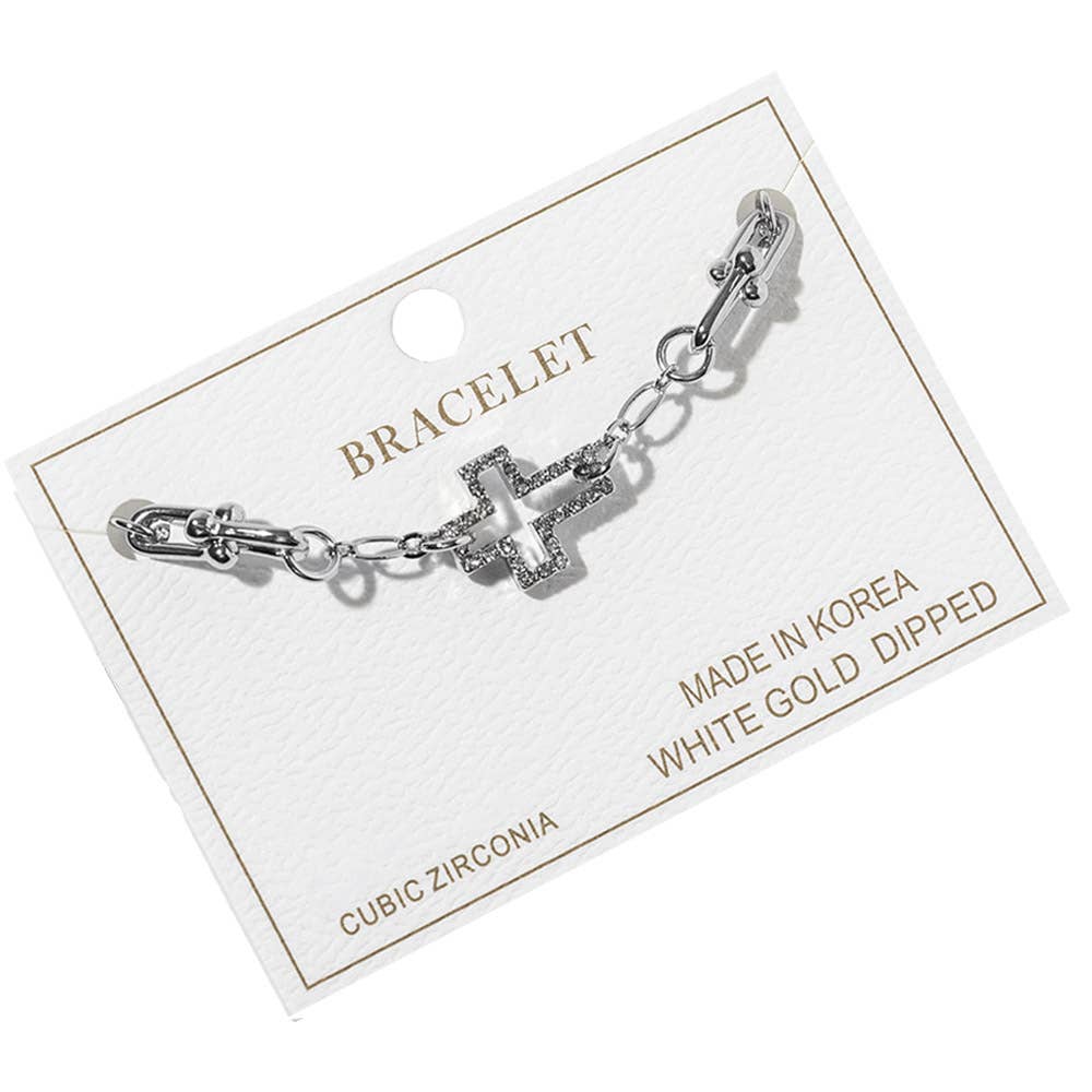 Gold cross bracelet