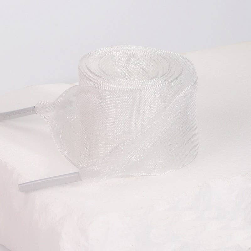 Sheer ribbon shoelaces Pink
