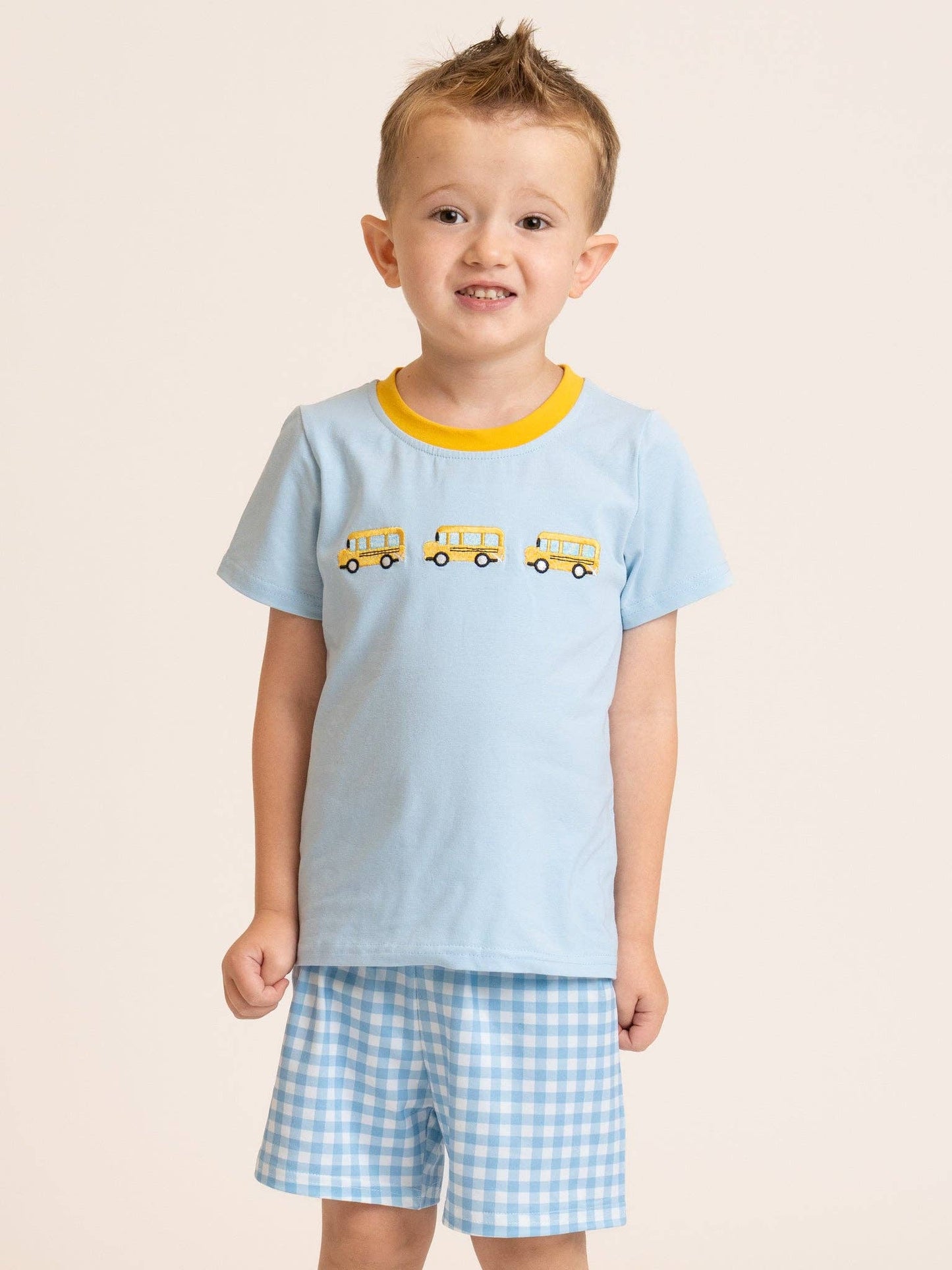 Playful Bus Embroidered Outfit: L(4yrs)